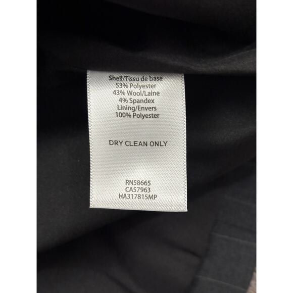 Halogen Gray Pinstripe Wool Blend Single Button Blazer Jacket‎ 2P HA317815MP - Picture 3 of 6
